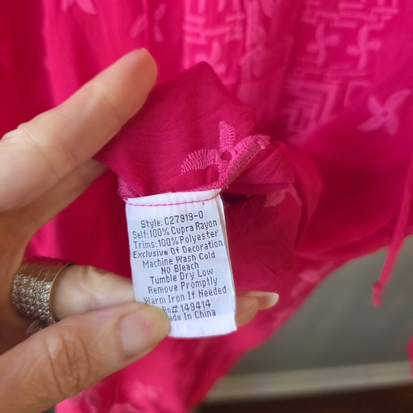 Johnny Was Fuchsia Embroidered Tunic.  32" Lenght, 24 Inches Chest. - Picture 6 of 10